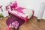 Einzelbett "Easy Premium Line" K1/2n, Buche Vollholz massiv rosa lackiert- Liegefläche: 90 x 190 cm