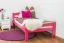 Kinderbett / Jugendbett "Easy Premium Line" K1/2n, Buche Vollholz massiv rosa lackiert - Liegefläche: 90 x 190 cm