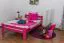 Einzelbett/ Gästebett "Easy Premium Line" K4, 120 x 200 cm Buche Vollholz massiv rosa lackiert