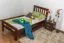 Einzelbett "Easy Premium Line" K8, Buche Vollholz massiv dunkelbraun lackiert - Liegefläche: 90 x 190 cm