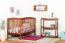 Gitterbett / Kinderbett Kiefer massiv Vollholz Eichefarben Rustikal 103, inkl. Lattenrost - 60 x 120 cm (B x L)
