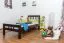 Kinderbett / Jugendbett "Easy Premium Line" K8, Buche Vollholz massiv schokobraun lackiert - Liegefläche: 90 x 190 cm