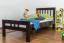 Kinderbett / Jugendbett "Easy Premium Line" K8, Buche Vollholz massiv schokobraun lackiert - Liegefläche: 90 x 200 cm