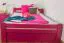 Jugendbett "Easy Premium Line" K4, inkl. 2 Schubladen und 1 Abdeckblende, 140 x 200 cm Buche Vollholz massiv rosa lackiert
