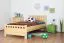 Kinderbett / Jugendbett Kiefer massiv Vollholz natur 68, inkl. Lattenrost - 100 x 200 cm (B x L)