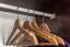 Kleiderschrank Kiefer Vollholz massiv Nussfarben 001 - Abmessung 190 x 47 x 60 cm (H x B x T)