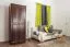 Kleiderschrank Kiefer Vollholz massiv Nussfarben 008 - Abmessung 190 x 80 x 60 cm (H x B x T)