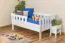 Kinderbett / Juniorbett Kiefer massiv Vollholz weiß 96, inkl. Lattenrost - Abmessung 90 x 160 cm