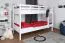 Etagenbett / Stockbett "Easy Premium Line" K19/n, Kopf- und Fußteil mit Löchern, Buche Vollholz massiv Weiß - 90 x 190 cm (B x L), teilbar