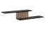 Wohnzimmer - Set A Romfo, 4-teilig, inkl. LED-Beleuchtung, Farbe: Schwarz / Hickory Jackson, zwei Vitrinen, Push-to-open Funktion, TV-Schrank, Wandregal