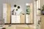 Vitrine Riemst 04, Farbe: Eiche / Weiß - Abmessungen: 194 x 60 x 40 cm (H x B x T)