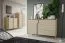 Kommode | Farbe: Eiche Mavelie / Macadamia | 1 Drehtür | 3 Schubladen | 143 x 42 x 95 cm | Push-to-open Funktion | Metallbeine | für Wohnzimmer