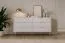 Wohnzimmer - Set D Sloughia | 3-teilig | Weiß | Griffe & Beine: Metall | Schminktisch | TV-Unterschrank | Kommode | Lamellen Front | modernes Design