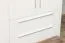 Drehtürenschrank / Kleiderschrank mit Rahmen Siumu 30, Farbe: Weiß / Weiß Hochglanz - 226 x 187 x 60 cm (H x B x T)
