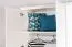 Drehtürenschrank / Kleiderschrank mit LED-Rahmen Siumu 26, Farbe: Weiß / Weiß Hochglanz - 226 x 322 x 60 cm (H x B x T)