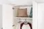 Drehtürenschrank / Kleiderschrank mit LED-Rahmen Siumu 22, Farbe: Weiß / Weiß Hochglanz - 226 x 142 x 60 cm (H x B x T)