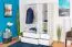 Kleiderschrank Kiefer Vollholz massiv weiß lackiert 017 - Abmessung 190 x 133 x 60 cm (H x B x T)