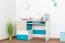 Jugendzimmer Kinderzimmer Komplett - Set B "Aalst", 6-teilig, Eiche / Weiß / Blau
