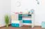 Jugendzimmer Kinderzimmer Komplett - Set C "Aalst", 6-teilig, Eiche / Weiß / Blau