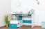 Jugendzimmer Kinderzimmer Komplett - Set B "Aalst", 6-teilig, Eiche / Weiß / Blau