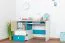 Jugendzimmer Kinderzimmer Komplett - Set C "Aalst", 6-teilig, Eiche / Weiß / Blau