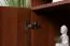 Schreibtisch Mojokerto 06, Farbe: Walnuss / Schwarz - Abmessungen: 77 x 160 x 60 cm (H x B x T)