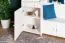 Weiße Garderobe mit Spiegel Kiefer Vollholz 28B, 200 x 125 x 41 cm, mit 2 Schubladen, 6 Fächern, 1 Ablage und 5 Haken, inklusive Beleuchtung