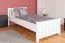 Weißes Einzelbett 107, Buche Massivholz, inkl. Lattenrost, Liegefläche 90 x 200 cm, schlichtes Gästebett, gut kombinierbar, einfacher und rascher Aufbau