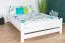 Doppelbett in Weiß Buche Massivholz 118, elegantes Gästebett inkl. Lattenrost, Liegefläche 160 x 200 cm, einfache und rasche Montage, modern