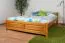 Doppelbett / Gästebett Kiefer massiv Vollholz Erlefarben 77, inkl. Lattenrost - Abmessung 160 x 200 cm (B x L)