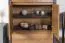 Vitrine Selun 09, Farbe: Eiche Dunkelbraun / Grau - 197 x 90 x 43 cm (H x B x T)