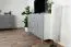 Kommode Hohgant 01, Farbe: Weiß / Grau Hochglanz - 92 x 140 x 42 cm (H x B x T)