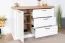 Kommode Lotofaga 19, Farbe: Weiß / Walnuss - 91 x 138 x 48 cm (H x B x T)