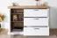 Kommode Lotofaga 19, Farbe: Weiß / Walnuss - 91 x 138 x 48 cm (H x B x T)