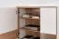 Vitrine Tuanai 03, Farbe: Eiche / Weiß Hochglanz - 121 x 95 x 40 cm (H x B x T)
