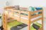 Stockbett 90 x 200 cm für Erwachsene "Easy Premium Line" K17/n, Buche Massivholz Natur lackiert, teilbar