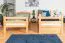 Etagenbett / Stockbett 90 x 200 cm "Easy Premium Line" K17/n inkl. 2 Schubladen und 2 Abdeckblenden, Buche Massivholz Natur lackiert, teilbar