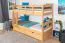 Etagenbett / Stockbett 90 x 200 cm "Easy Premium Line" K17/n inkl. 2 Schubladen und 2 Abdeckblenden, Buche Massivholz Natur lackiert, teilbar