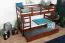 Etagenbett / Stockbett 90 x 200 cm "Easy Premium Line" K17/n inkl. Liegeplatz und 2 Abdeckblenden, Buche Massivholz Dunkelbraun lackiert, teilbar