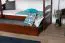 Etagenbett / Stockbett 90 x 200 cm "Easy Premium Line" K17/n inkl. Liegeplatz und 2 Abdeckblenden, Buche Massivholz Dunkelbraun lackiert, teilbar