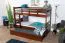 Etagenbett / Stockbett 90 x 200 cm "Easy Premium Line" K17/n inkl. Liegeplatz und 2 Abdeckblenden, Buche Massivholz Dunkelbraun lackiert, teilbar