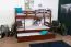 Etagenbett / Stockbett 90 x 200 cm "Easy Premium Line" K17/n inkl. Liegeplatz und 2 Abdeckblenden, Buche Massivholz Dunkelbraun lackiert, teilbar