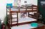 Etagenbett / Stockbett 90 x 200 cm "Easy Premium Line" K17/n inkl. Liegeplatz und 2 Abdeckblenden, Buche Massivholz Dunkelbraun lackiert, teilbar
