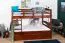 Etagenbett / Stockbett 90 x 200 cm "Easy Premium Line" K17/n inkl. Liegeplatz und 2 Abdeckblenden, Buche Massivholz Dunkelbraun lackiert, teilbar