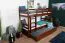 Etagenbett / Stockbett 90 x 200 cm "Easy Premium Line" K17/n inkl. Liegeplatz und 2 Abdeckblenden, Buche Massivholz Dunkelbraun lackiert, teilbar