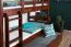 Etagenbett / Stockbett 90 x 200 cm "Easy Premium Line" K17/n inkl. Liegeplatz und 2 Abdeckblenden, Buche Massivholz Dunkelbraun lackiert, teilbar