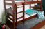 Etagenbett / Stockbett 90 x 200 cm "Easy Premium Line" K17/n inkl. Liegeplatz und 2 Abdeckblenden, Buche Massivholz Dunkelbraun lackiert, teilbar