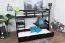 Etagenbett / Stockbett 90 x 200 cm "Easy Premium Line" K17/n inkl. Liegeplatz und 2 Abdeckblenden, Buche Massivholz Schokobraun lackiert, teilbar