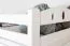 Stockbett für Erwachsene "Easy Premium Line" K18/h inkl. Liegeplatz und 2 Abdeckblenden, Kopfteil mit Löchern, Buche Vollholz massiv Weiß - Liegefläche: 90 x 200 cm, teilbar