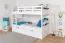 Stockbett für Erwachsene "Easy Premium Line" K18/h inkl. Liegeplatz und 2 Abdeckblenden, Kopfteil mit Löchern, Buche Vollholz massiv Weiß - Liegefläche: 90 x 200 cm, teilbar